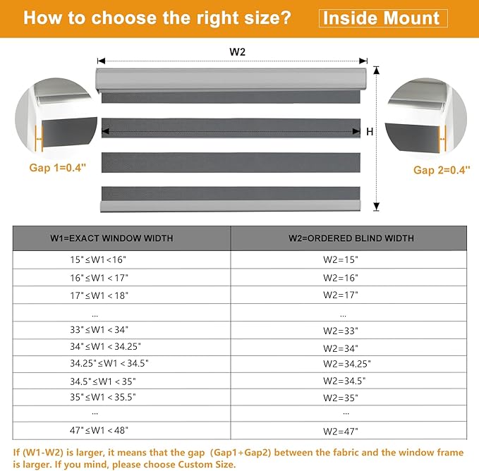 Persilux Cordless Zebra Blinds for Windows Free-Stop Window Shades (27" W X 72" H, Grey) Dual Layer Light Control for Day and Night, Light Filtering Sheer Shades for Home, Easy to Install