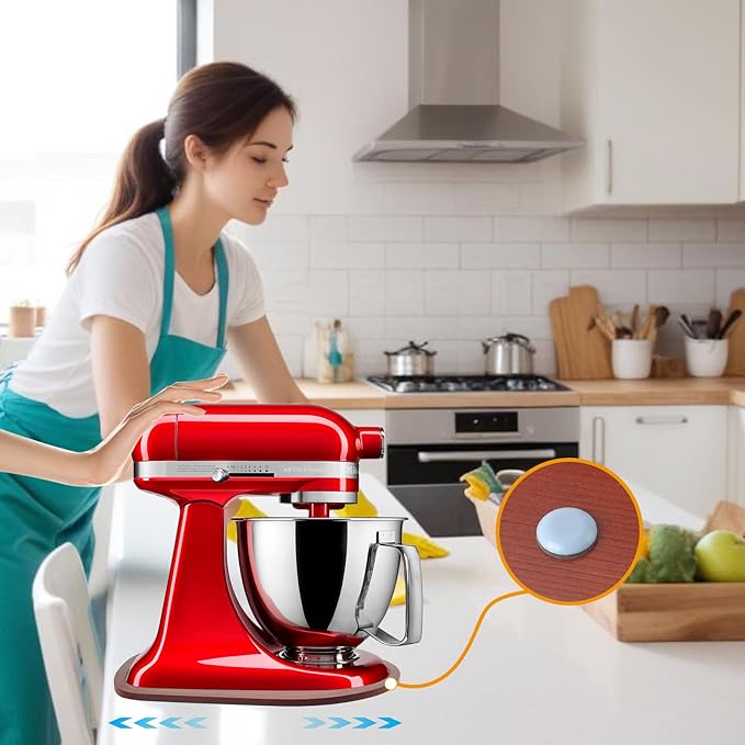 Mixer Slider Compatible with Kitchen aid Bowl Lift 4 .5-5 Qt Stand Mixer Pine Wood - Kitchen Countertop Storage Mover Sliding Caddy for Kitchen Aid 4 .5-5 Qt Mixer (4 .5-5 Qt -Bright Brown)