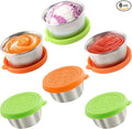 6x1.6 Oz Salad Dressing Containers With Lids, Small Leakproof Reusable Stainless Steel Salad Dressing Container To Go For Lunch Boxes,Sauce containers, Picnics,Travel Meal Prep And Kitchen Storage.