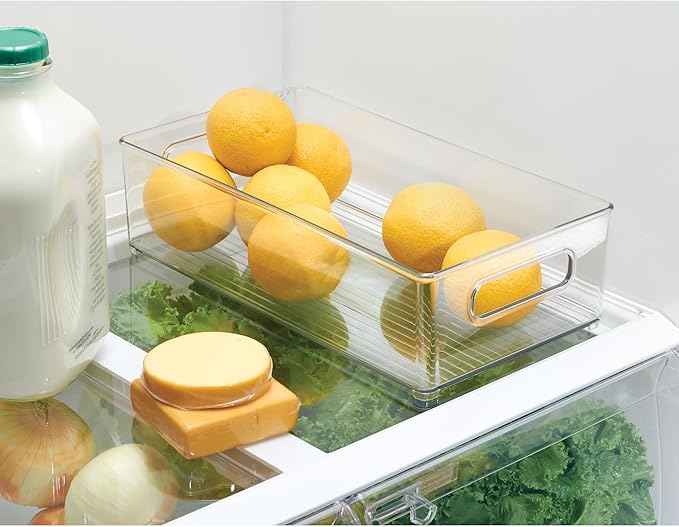 iDesign Stackable Fridge Bin - Storage Bin for Freezer or Pantry Organization, Clear, Made in USA