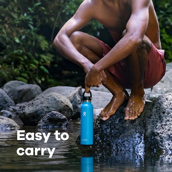 Hydro Flask Water Bottle - Insulated Stainless Steel - Non Spill, Leakproof in 24 Oz Stone