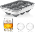 Whiskey Ice Ball Maker, [Fill without Funnel & Easy Release] 2.2'' Round Large Iced Cube Trays with Cover, Reusable Sphere Silicone Ices Tray with Lids for Bourbon, Gift for Brandy Lover