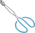 MSY BIGSUNNY Scissor Tongs Heavy Duty Cooking Tongs with Soft Handles (Stainless Steel, blue 10")