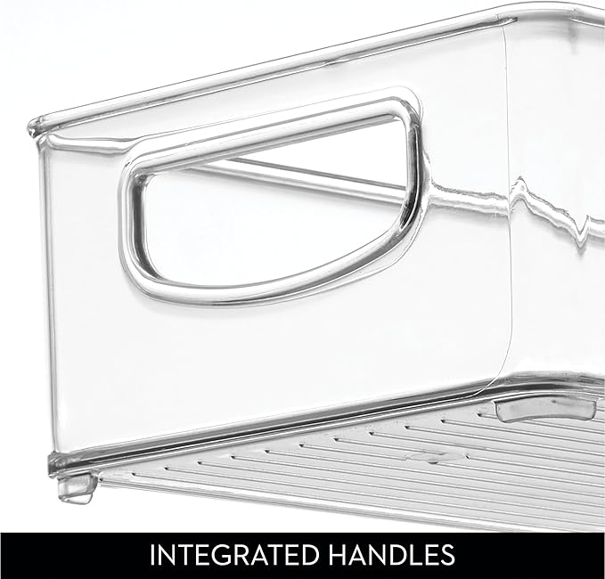iDesign Slim Extra Long Clear Storage Bin, Narrow Stackable Organizer for Kitchen or Pantry