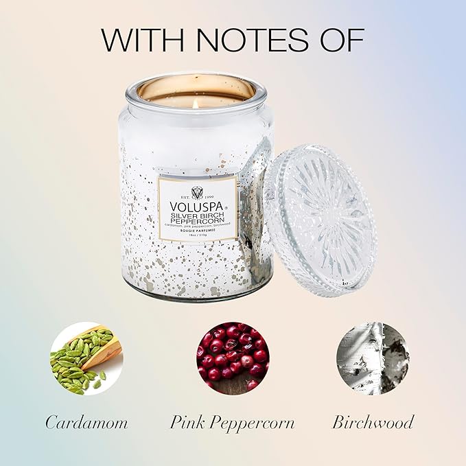 Large - Silver Birch Peppercorn by Voluspa for Unisex - 18 oz Candle