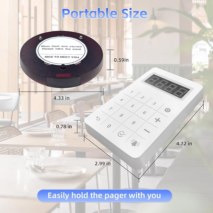 Pagers for Restaurants, 24 Coaster Beeper Restaurant Buzzer System with Beeps, Vibration, Flashing, Guest Customer Queue Pagers for Food Truck, Church Nursery