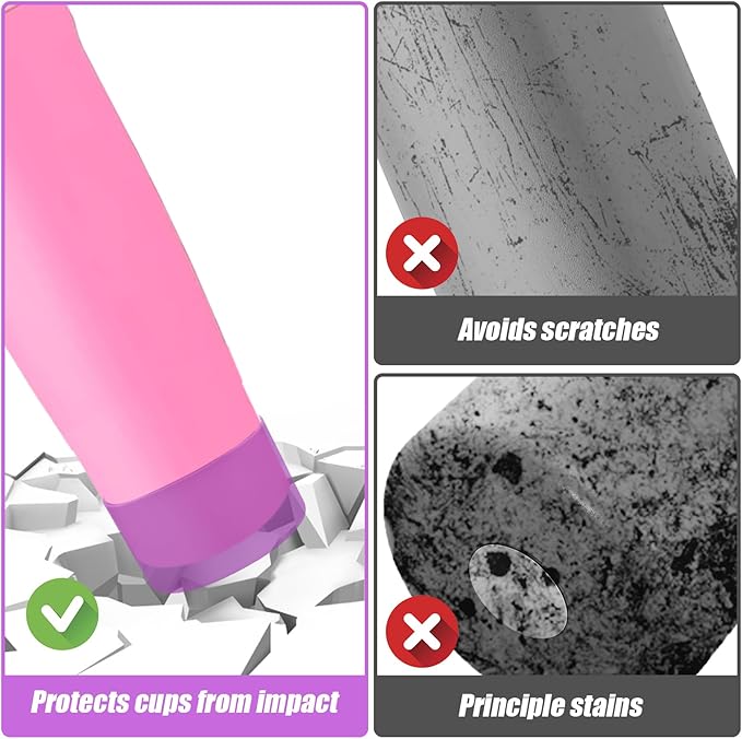Mity rain 2PCS Protective Silicone Boots for Owala 30oz & 40oz FreeSip Sway Bottles & Tumblers - Accessories for owala, Enhances Stability & Prevents Scratches (Purple)