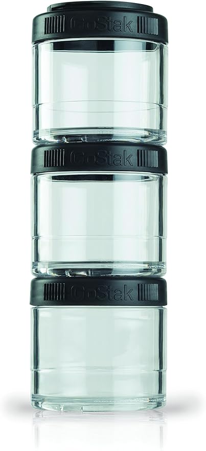 BlenderBottle GoStak Twist n' Lock Storage Jars, 150cc 2-Pak, White