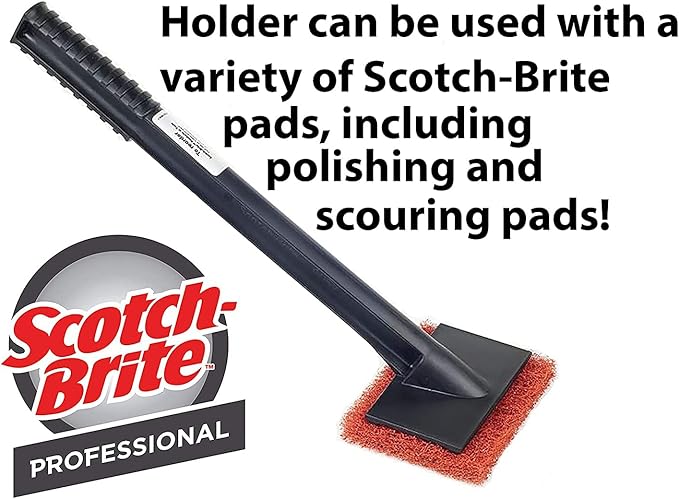 3M Scotch-Brite Griddle Cleaning, Quick Clean Heavy Duty Scour Pad, 4 in x 5.25 in, 6 Pads/Pack, For Baked On Food and Cooking Oils, Use on Hot or Cool Griddle