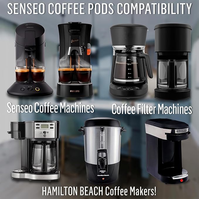 Senseo Strong Roast Coffee Pods – 48 Count (2 Packs) – Full-Bodied Dark Roast Flavor – Single-Serve Coffee Pads Compatible with Senseo Machines