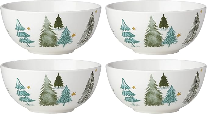Lenox 893565 Balsam Lane 12-Piece Dinnerware Set, Green, Christmas, Holiday Hosting