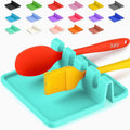 Zulay Kitchen Silicone Utensil Rest with Drip Pad for Multiple Utensils - BPA-Free, Heat-Resistant Spoon Rest & Spoon Holder for Stove Top - Kitchen Utensil Holder for Ladles & Tongs - Aqua Sky