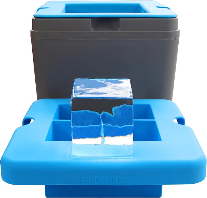 Crystal Clear Ice Cube Maker, 4 Large 2"x2"x2" Ice Cubes for Cocktails and Drinks, Silicone Mold for Pure, Bartender-Quality Ice - Great for Hosting and Entertaining, Whiskey Gifts for Men