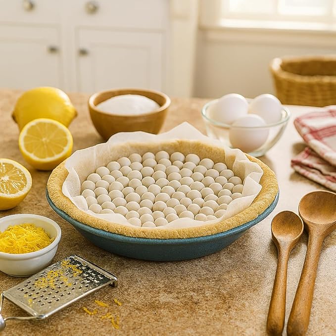 Mrs. Anderson's Baking Ceramic Pie Crust Weights, Natural Ceramic Stoneware, Set of 2