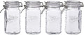 Mason Craft & More Airtight Kitchen Food Storage Clear Glass Clamp Jars, 17 Ounce (0.5 Liter) Tall Mini Clamp Jar