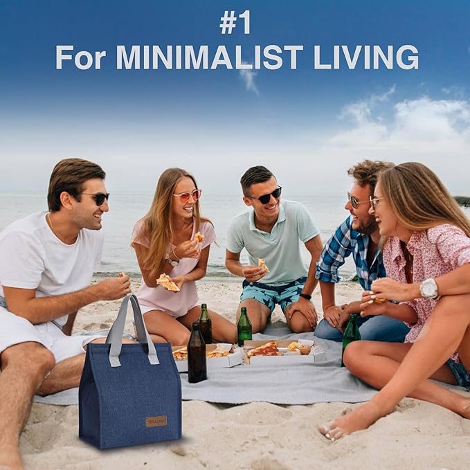 TELLUMO Lunch bag, Insulated Lunch Bag for Women Men Large Lunch Box Container Reusable Leakproof Tote for Office, Work, School, Beach or Travel (Blue)
