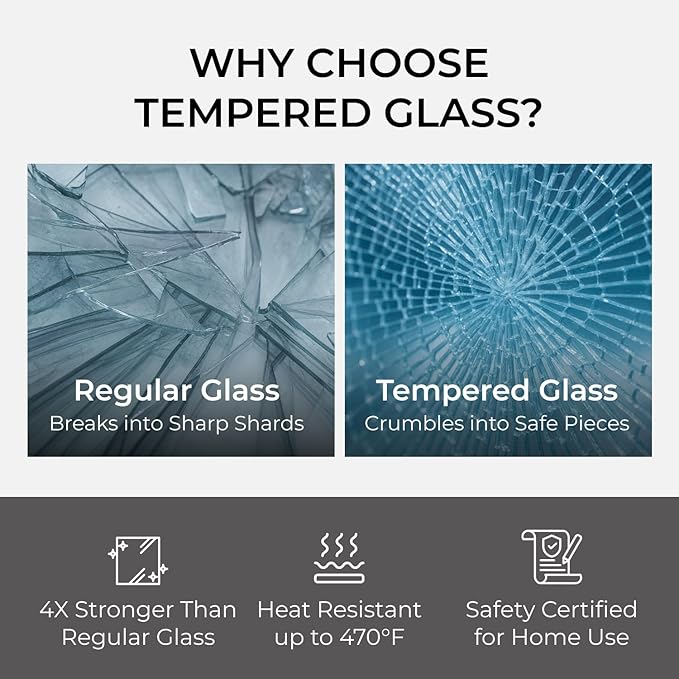 Fab Glass and Mirror Tempered Glass Table Top 24x48 Inch Rectangle 1/4" Thick Clear Furniture Protector with Flat Polish Edge Eased Corners for Coffee Dining Tables Desks