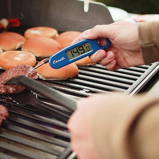 Escali Compact Portable Meat Candy Folding Digital Thermometer, Backlit Display Easy to Storage with Magnet, Blue