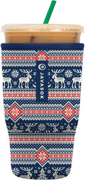 Sok It JavaSok Iced Coffee & Cold Soda Insulated Neoprene Cup Sleeve (Sweater Weather, Large: 30-32oz)