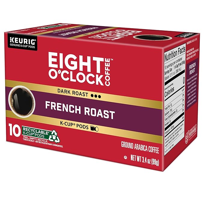 Eight O'Clock Coffee French Roast, Single-Serve Coffee K-Cup Pods, Dark Roast, 60 Count