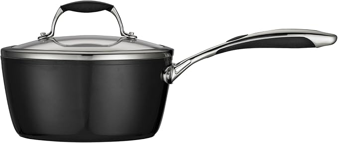 Tramontina Ceramica Deluxe 3-Quart Sauce Pan with Glass Lid, Ceramic Non Stick Saucepan, Oven-Safe, Metallic Black