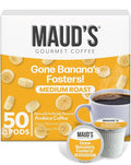 Maud's Banana Flavored Coffee Pods, 50 ct, Medium Roast Flavored Coffee in Recyclable Single Serve Pods – 100% Arabica Beans, Compatible with Keurig K Cups Maker