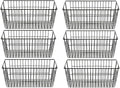 SANNO Wire Storage Baskets Freezer Baskets Farmhouse Organizer Storage Bins Large Organizer Bins for Storage, Office, Bathroom, Pantry Organization Storage Bins Rack with Handles 6 Pack