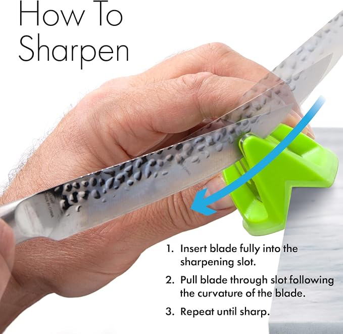 KitchenIQ 51422 | Edge Grip 2-Stage Knife Sharpener | Green – 3 Pack | Coarse & Fine Sharpener | Compact for Easy Storage | Stable Non-Slip Base | Soft Grip Rubber Handle | Straight & Serrated Knives