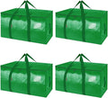 BALEINE 4-Pack Oversized Moving Bags with Reinforced Handles, Heavy-Duty Storage Tote for Clothes, Moving Supplies (Light Green, 4-Pack)