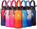 Farsea Insulated Water Bottle With Paracord Handle, Protective Silicone Boot and 2 Lids (Straw Lid & Spout Lid), Stainless Steel Water Bottle Wide Mouth, Double Wall Sweat-Proof BPA-Free, 32 oz