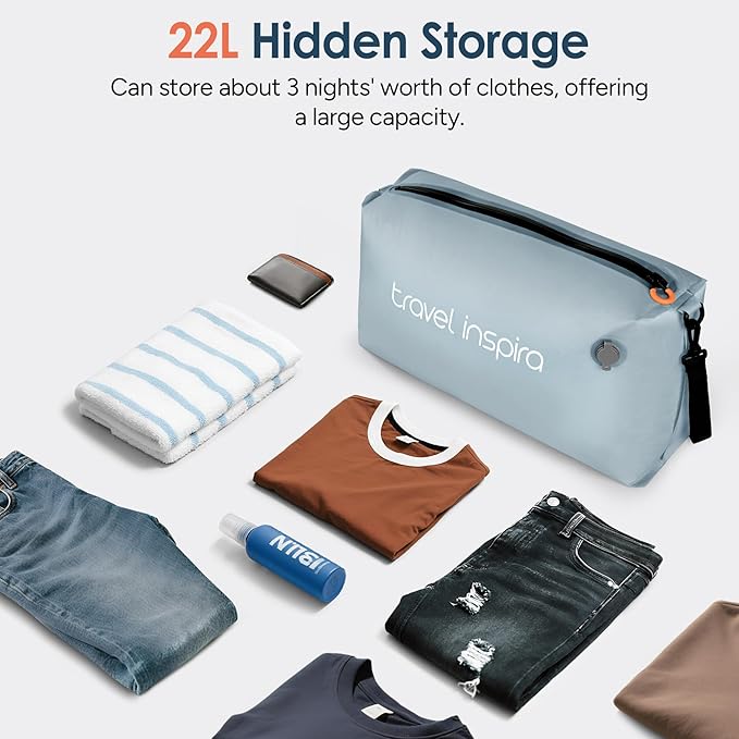 Vacuum Bags for Travel Luggage, Reusable Compression Bags for Carry On Suitcases and Backpack, Vacuum Seal Packing Cube for Cloth (1PC No Pump)