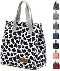 TELLUMO Lunch bag, Insulated Lunch Bag for Women Men Large Lunch Box Container Reusable Leakproof Tote for Office, Work, School, Beach or Travel (Cow-print)