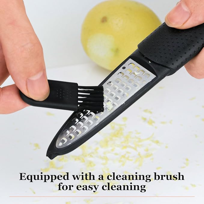 Lemon Zester Tool 4-in-1 with Channel Knife, Grater, Peeler & Stripper, Stainless Steel Citrus Zester for Kitchen, Cheese, Vegetables, Dishwasher Safe