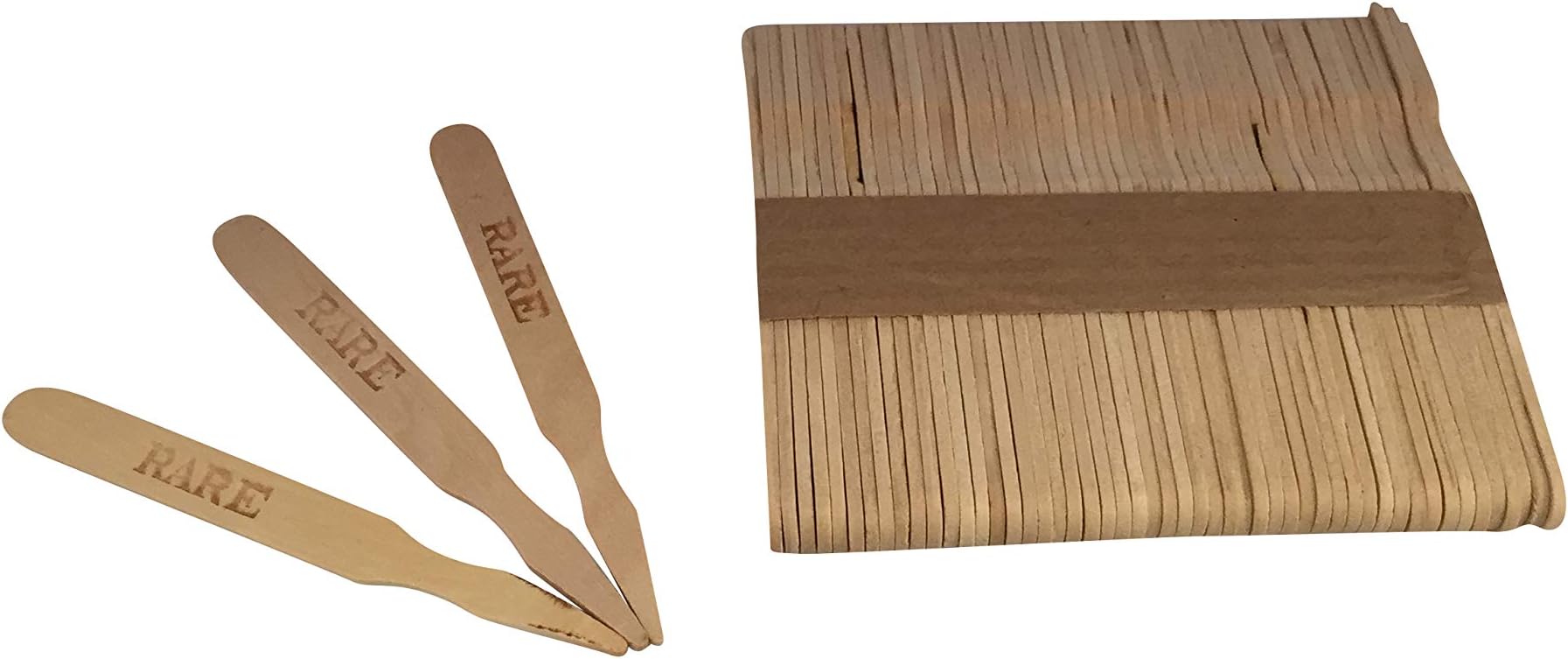 KingSeal 5000 Count 3.5 Inch Natural Birch Wood Steak Markers, Heat Stamped, Eco Friendly, Stamped Rare, Commercial Bulk Pack - 10 Boxes x 500