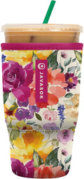 Sok It JavaSok Iced Coffee & Cold Soda Insulated Neoprene Cup Sleeve (Blooming Bright, Large: 30-32oz)