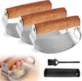 Stainless Steel Garlic Presser, Upgraded Garlic Press Rocker with Peeler and Cleaning Brush, Ergonomic Handle for Cooking Enthusiasts (3 pcs)