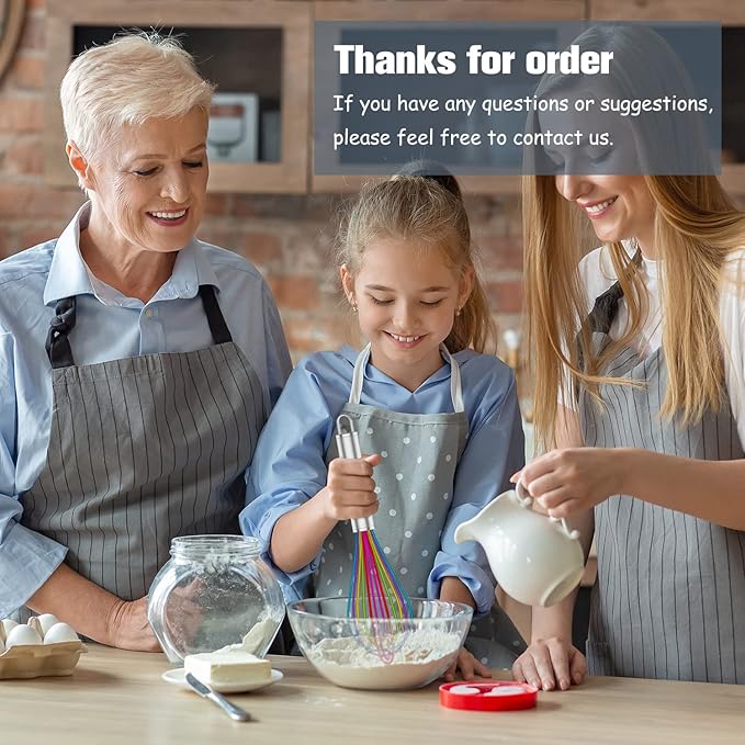 Silicone Whisk,Professional Whisks For Cooking Non Scratch,Stainless Steel & Silicone Wisk,Plastic Rubber Whisk Tool For Nonstick Cookware,Silicon Wisks Set of 3,Rainbow,for Blending,Colorful.