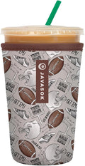 Sok It JavaSok Iced Coffee & Cold Soda Insulated Neoprene Cup Sleeve (Football, Medium: 22-28oz)