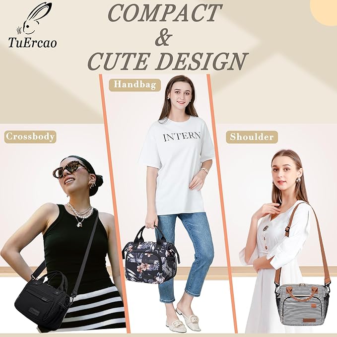 TuErCao Hibiscus Small Lunch Bag Lightweight Insulated Lunch Box for Women Work Portable Soft Cooler for Picnic Travel Road Trips, Loncheras para Mujer