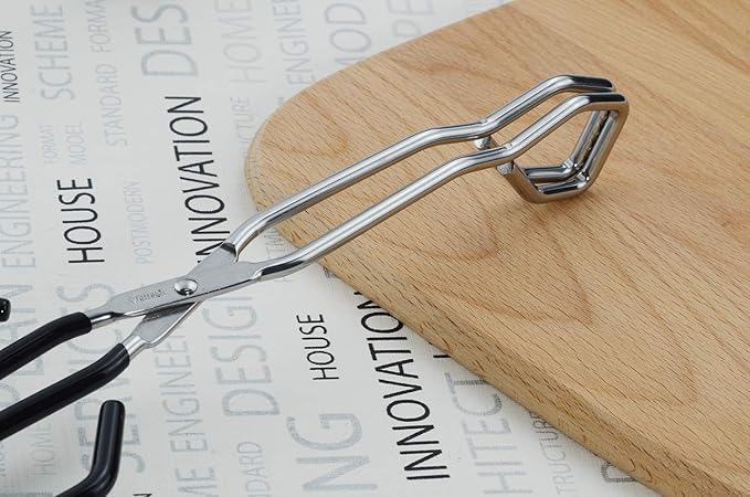 Scissor Cooking Tongs 11-Inch Stainless Steel Wire Tongs Kitchen Scissor Tongs, Set of 2