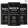 Shock Coffee Ground, The Strongest Caffeinated All-Natural Coffee, Up to 50% more Caffeine. 3 pounds
