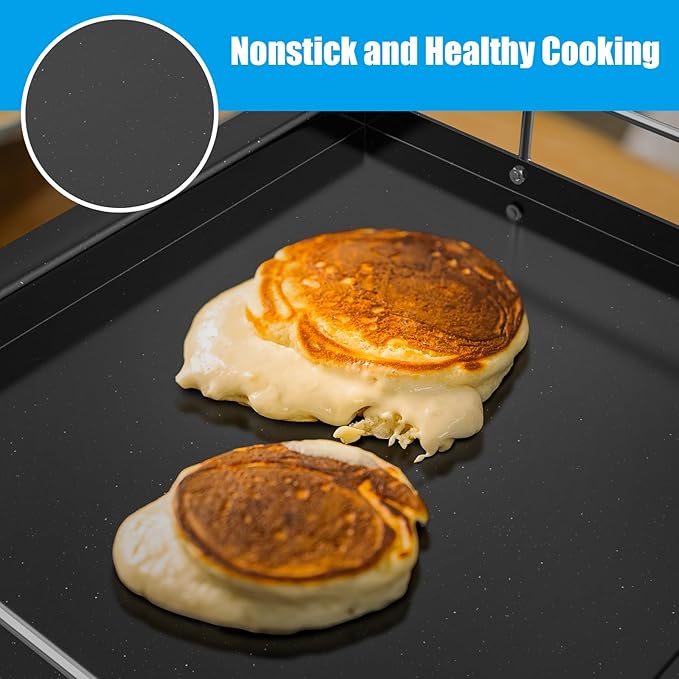 "17 Inch Full-Size Griddle Inserts for Charbroil Performance 2 Burner 463631410 463660421 463655621 463622514 463630422 463343015, Flat Top Griddle Plate Parts for Charbroil G460-0500-W1 G430-0016-W1"