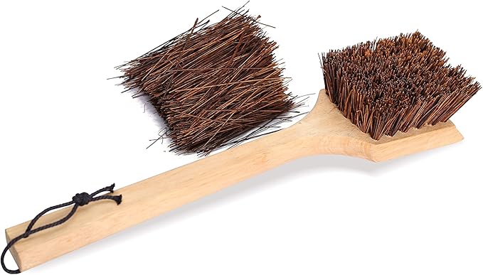 All-Natural Wooden Grill Brush and Grill Cleaner | Works as Scraper Tool for Tough Grill Residue | Bristle-Free Grill Brush for Outdoor Grill | Safe Grill Rescue Brush and BBQ Cleaner