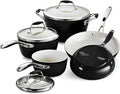 Tramontina Ceramica Deluxe 8-Piece Cookware Set with Lids, Ceramic Non Stick Pots and Pans Kitchen Set, Oven-Safe, Metallic Black