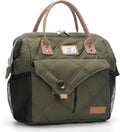 Lekesky Lunch Bag for Women Insulated Lunch Box Leakproof Lunchbox for Adult Work, Quilted Green