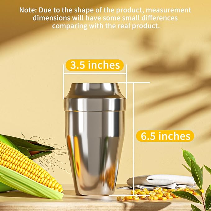YYP Corn Cutter Peeler, Corn Cob Stripper with Cup [No Splatters or Mess], 304 Stainless Steel Corn on the Cob Remover Kitchen Tool, Corn Kernel Shucker Separator Slicer with Serrated Sharp Blade