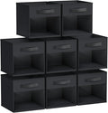 DIMJ 8 Pack Foldable Storage Cubes with Window, Closet Storage Bins with Handle, 11x11 inch Storage Cubes for Clothes, Toys, Books