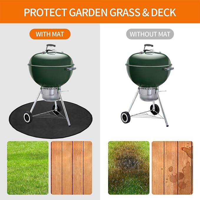 40" Fire Pit Mat for Solo Stove Bonfire, Round Fireproof Firpit Mats under Fire Pit,Camping Stove Mat for Solo Stove Accessories,under Grill Mat for Outdoor Grill,Deck Patio Protector BBQ Mat,Portable