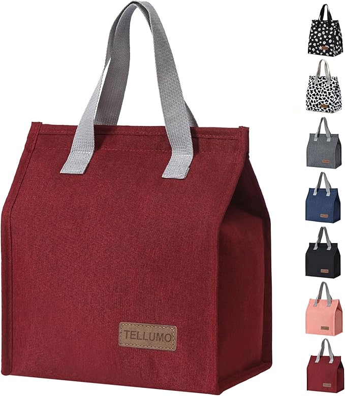 TELLUMO Lunch bag, Insulated Lunch Bag for Women Men Large Lunch Box Container Reusable Leakproof Tote for Office, Work, School, Beach or Travel (Red)