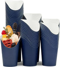 CAMKYDE 100 Pcs French Fries Holder, 12oz Disposable Paper French Fry Cups Navy Charcuterie Cups for all Occasions (12oz, Navy)